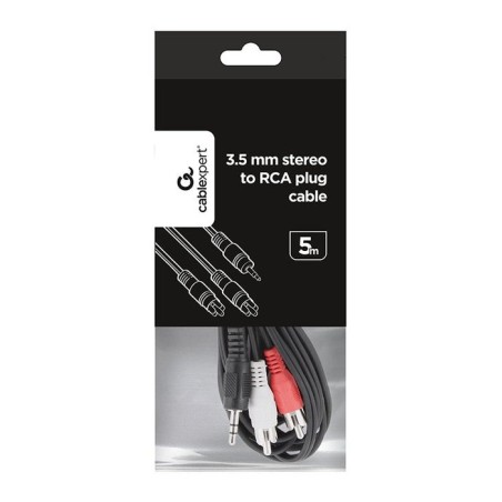 Gembird cable jack a 2xrca/3.5mm m/m 5m negro