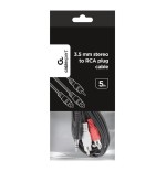 Gembird cable jack a 2xrca/3.5mm m/m 5m negro