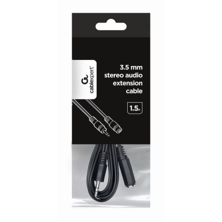 Gembird cable jack a jack 3.5mm (alargo) m/h 1.50m  negro