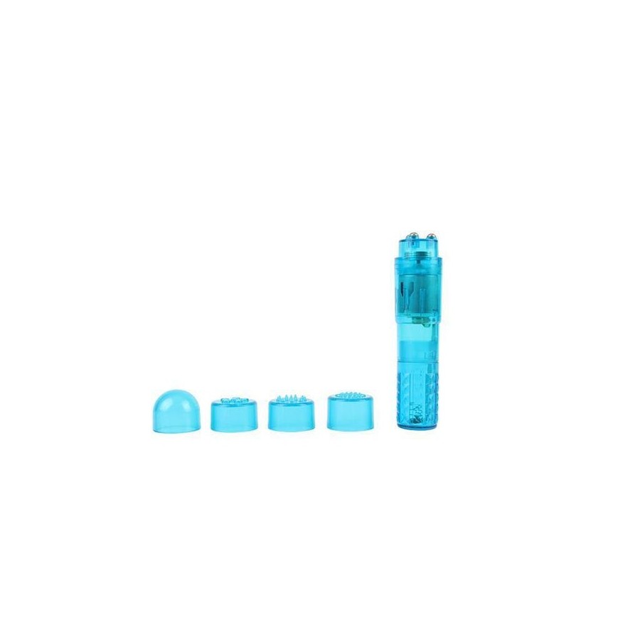 Mini masajeador 3 cabezales azul