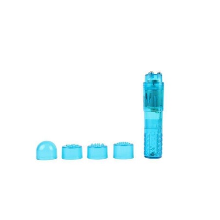 Mini masajeador 3 cabezales azul