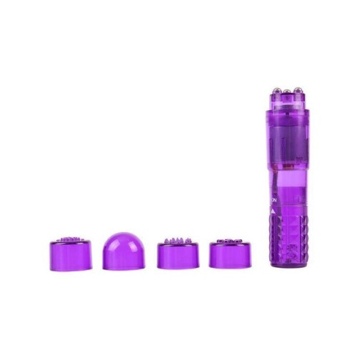 Mini masajeador 3 cabezales purpura