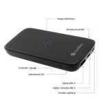 Bateria externa portátil power bank qi coolbox 10000mah negro