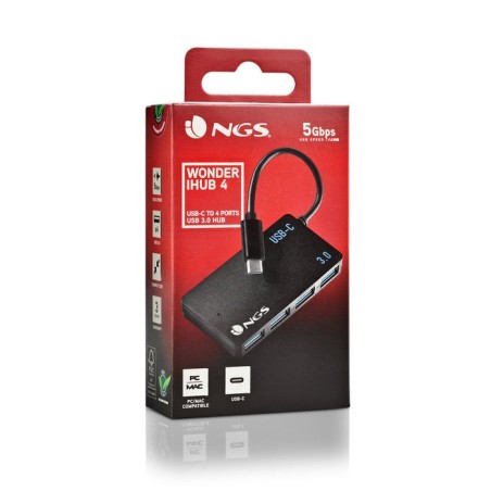 Hub usb tipo-c ngs wonderihub4 4xusb