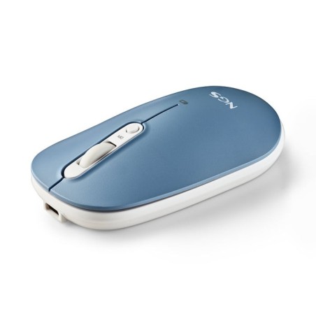 Ratón inalámbrico por bluetooth ngs shell-rb batería recargable hasta 1600 dpi azul blanco rosa