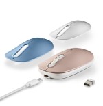 Ratón inalámbrico por bluetooth ngs shell-rb batería recargable hasta 1600 dpi azul blanco rosa