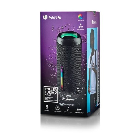Ngs altavoz port bt luces rgb ip67 color negro 30w