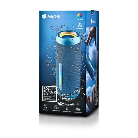Ngs altavoz port bt luces rgb ip67 color azul 30w