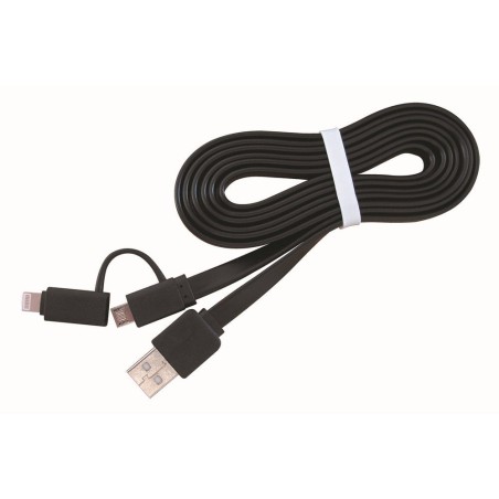 Gembird cable usb 2.0 a micro usb y lightning 1m negro