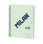 Milan cuaderno espiral formato a4 cuadricula 5x5mm - 80 hojas de 95 gr/m2 - microperforado, 4 taladros - color verde
