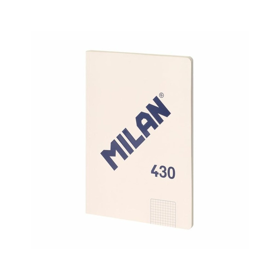 Milan libreta encolada formato a4 cuadricula 5x5mm - 48 hojas de 95 gr/m2 - microperforado - tapa blanda - color beige
