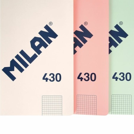 Milan libreta encolada formato a4 cuadricula 5x5mm - 48 hojas de 95 gr/m2 - microperforado - tapa blanda - color beige