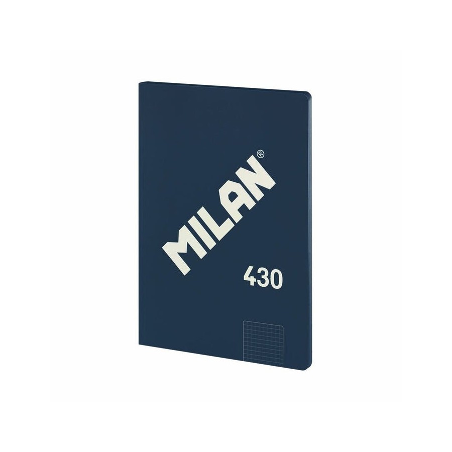 Milan libreta encolada formato a4 cuadricula 5x5mm - 48 hojas de 95 gr/m2 - microperforado - tapa blanda - color azul