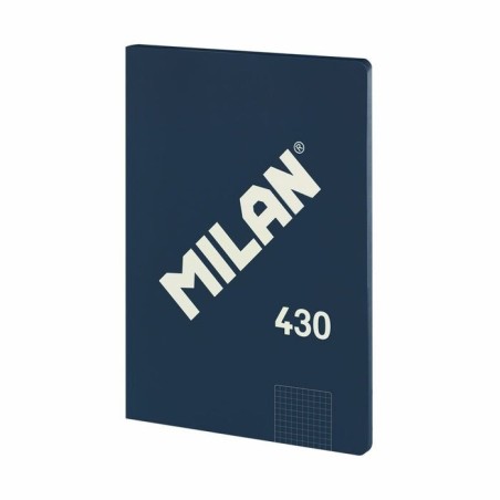 Milan libreta encolada formato a4 cuadricula 5x5mm - 48 hojas de 95 gr/m2 - microperforado - tapa blanda - color azul