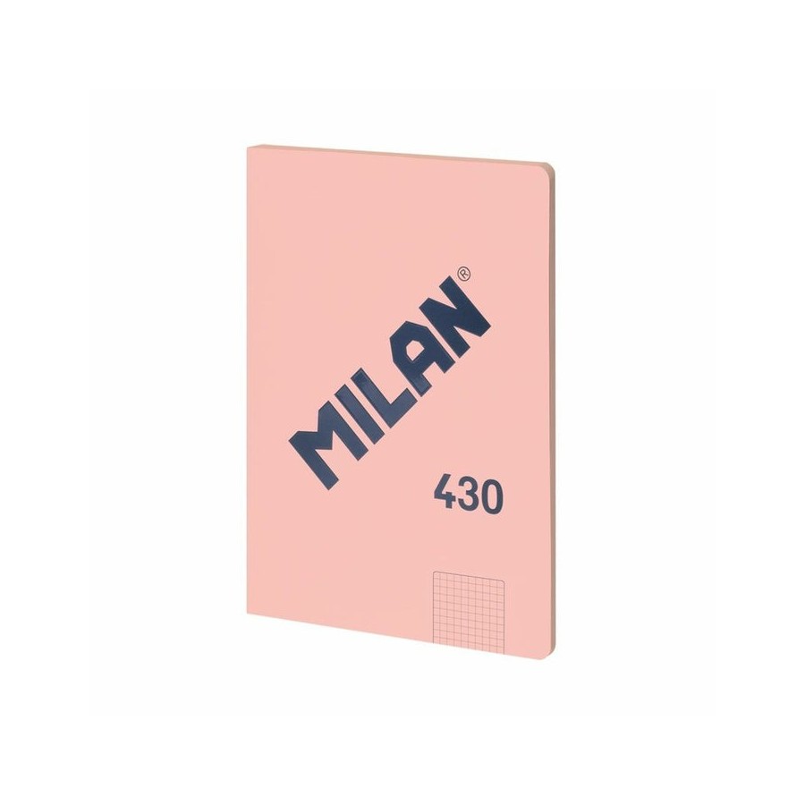 Milan libreta encolada formato a4 cuadricula 5x5mm - 48 hojas de 95 gr/m2 - microperforado - tapa blanda - color rosa