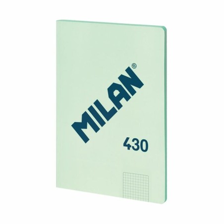 Milan libreta encolada formato a4 cuadricula 5x5mm - 48 hojas de 95 gr/m2 - microperforado - tapa blanda - color verde