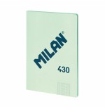 Milan libreta encolada formato a4 cuadricula 5x5mm - 48 hojas de 95 gr/m2 - microperforado - tapa blanda - color verde