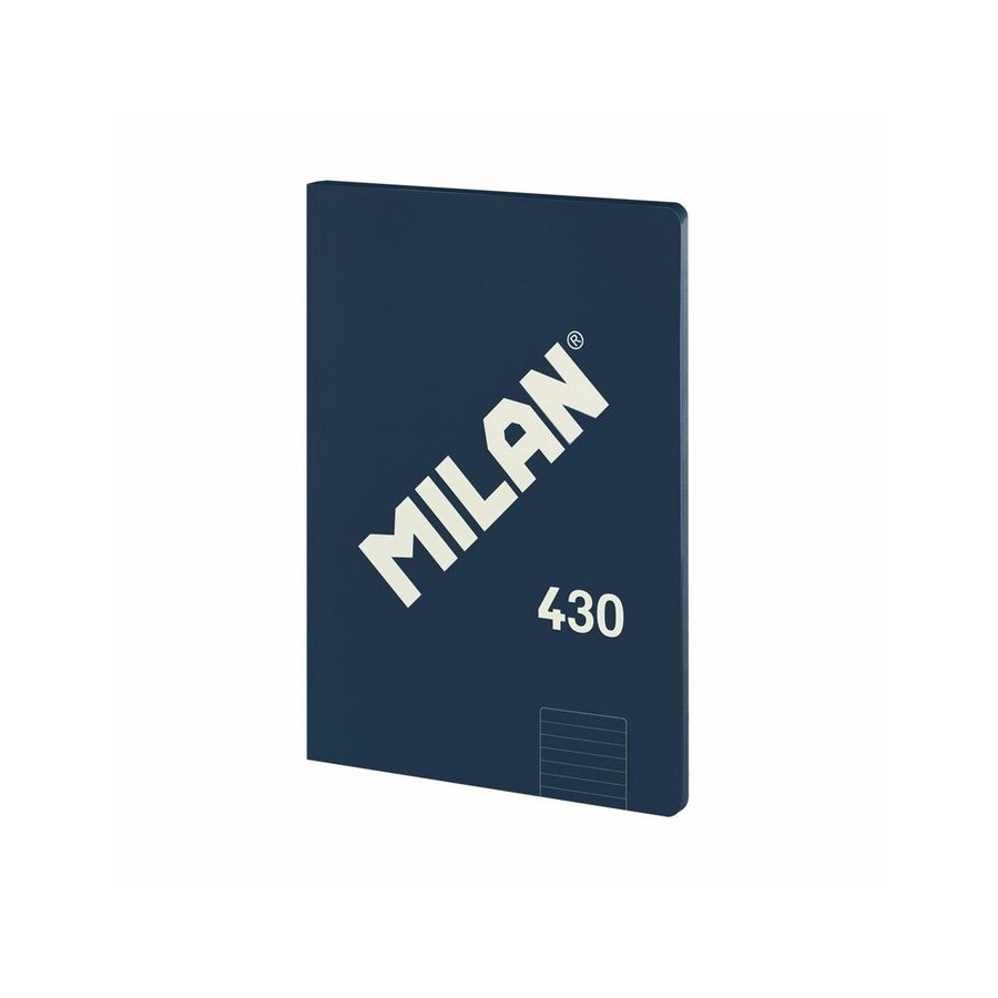 Milan libreta encolada formato a4 pautado 7mm - 48 hojas de 95 gr/m2 - microperforado - tapa blanda - color azul oscuro