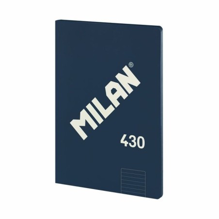 Milan libreta encolada formato a4 pautado 7mm - 48 hojas de 95 gr/m2 - microperforado - tapa blanda - color azul oscuro