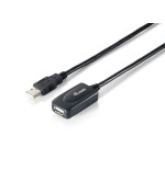Equip cable usb 2.0 tipo a/a (alargo activo ) 15m m/h negro  133311