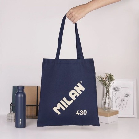 Milan serie 1918 tote bag bolsa de tela - tamaño  50x38x41cm - asa larga 27cm - tejido 'ripstop' - color azul oscuro