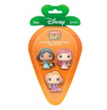 Blister 3 figuras carrot pocket pop disney princesas rapunzel ariel jasmin