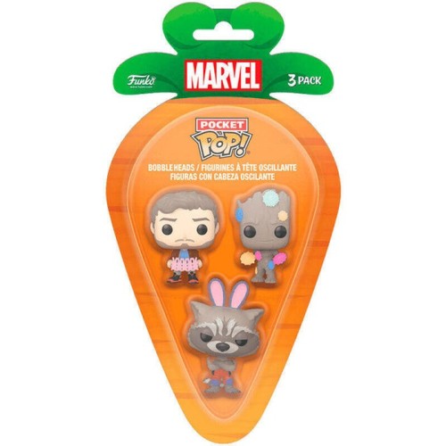 Blister 3 figuras carrot pocket pop marvel guardianes de la galaxia