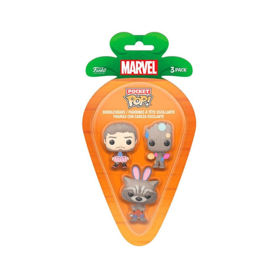 Blister 3 figuras carrot pocket pop marvel guardianes de la galaxia