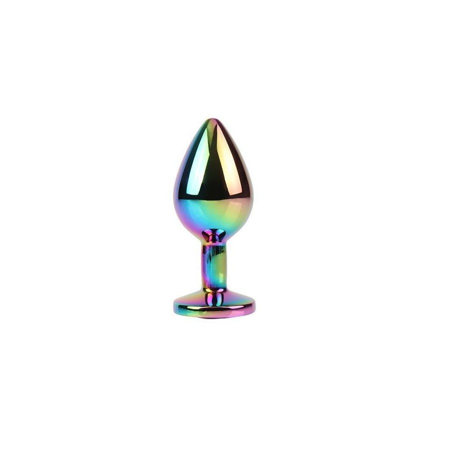 Rainbow gem plug anal multicolor con joya talla m