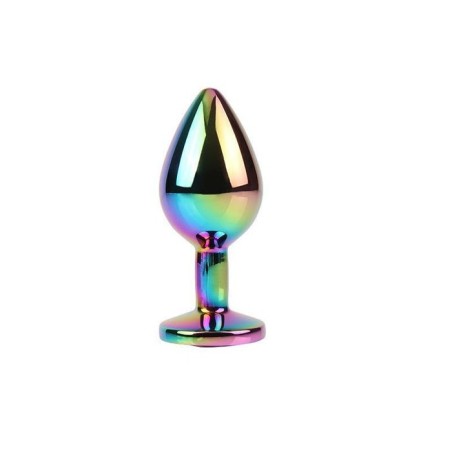 Rainbow gem plug anal multicolor con joya talla m