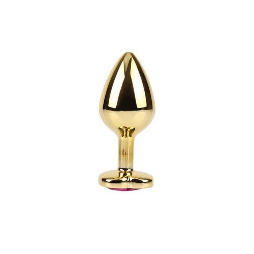 Rosy heart plug anal dorado con joya talla m