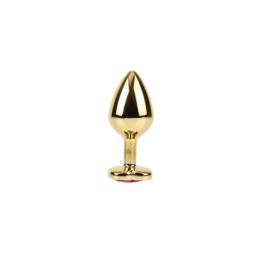Rosy heart plug anal dorado con joya talla m