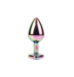 Rainbow heart plug anal multicolor con joya talla m