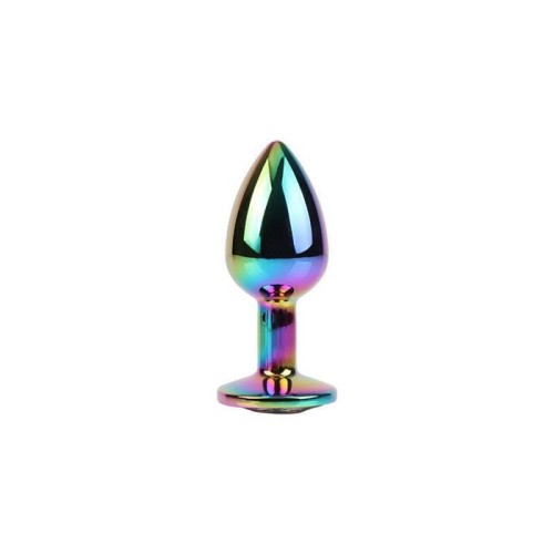 Rainbow gem plug anal multicolor con joya talla s