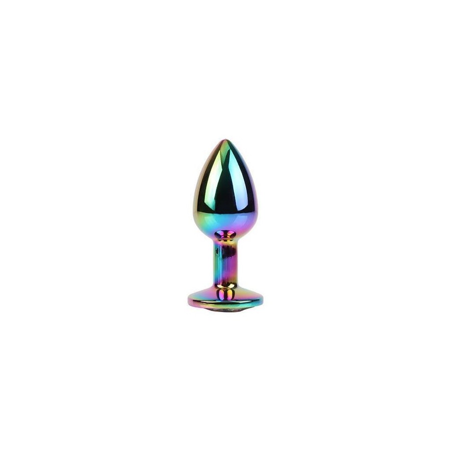 Rainbow gem plug anal multicolor con joya talla s