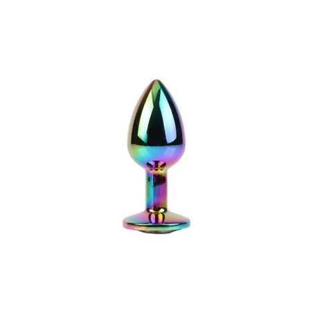 Rainbow gem plug anal multicolor con joya talla s