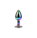 Rainbow gem plug anal multicolor con joya talla s