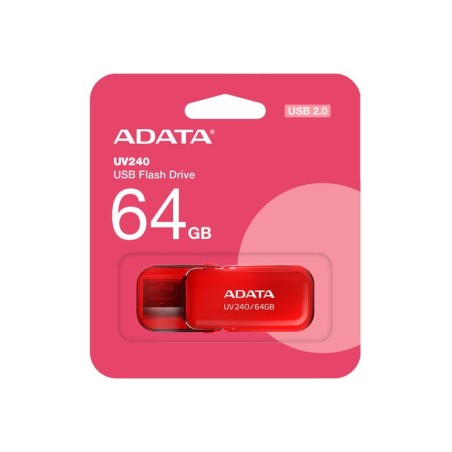 Pendrive adata uv240 64gb usb 2.0 rojo