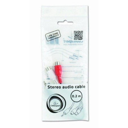 Gembird cable audio jack 3.5 a 2xrca m/h 0.2m cca-406
