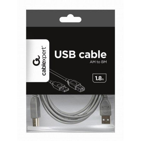 Gembird cable usb 2.0 tipo a/b m/m 1.8m (impresora)