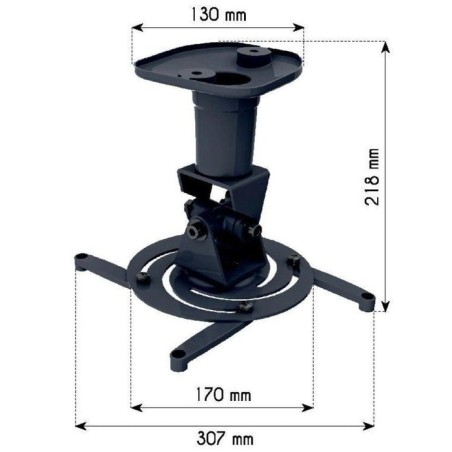 Techly 022403 soporte de techo para proyector, 10kg, 22 cm, con inclinación y rotación ajustable
