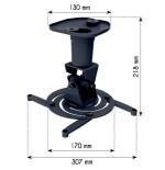 Techly 022403 soporte de techo para proyector, 10kg, 22 cm, con inclinación y rotación ajustable
