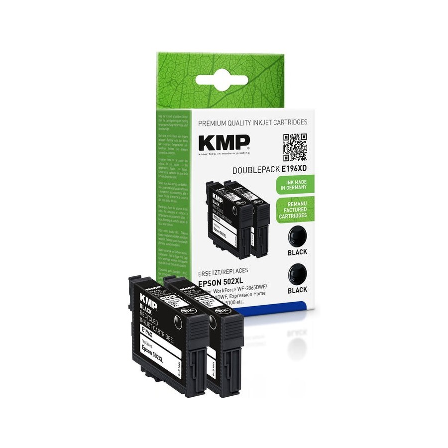 Kmp cartucho epson pro wf-2865dwf ers. 502xl t02w14 2 x negro remanufactured