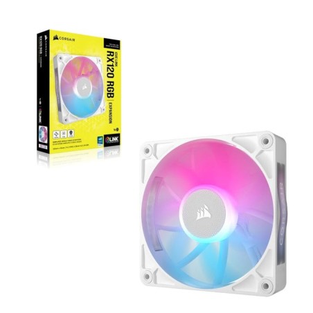 Corsair ventilador 120*120*25 rx120 rgb icue link blanco single