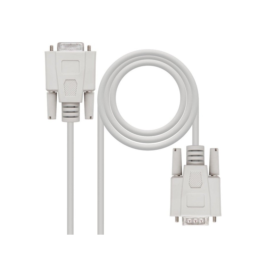 Nanocable cable serie rs232 db9 macho a db9 hembra 1.80m - beige