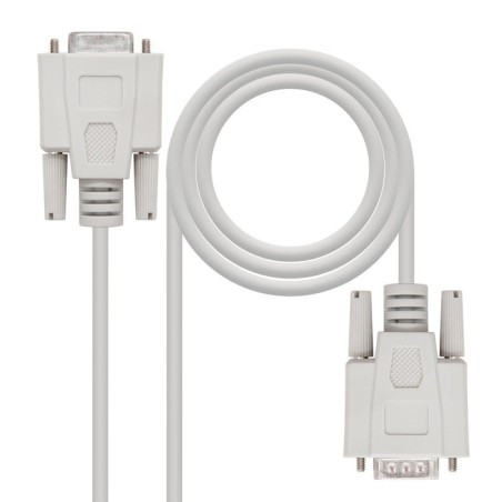 Nanocable cable serie rs232 db9 macho a db9 hembra 1.80m - beige