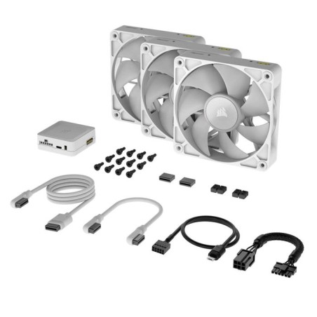 Corsair ventilador 120*120*25 rx120 rgb icue link blanco triple