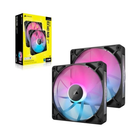Corsair ventilador 140*140*25 rx140 rgb icue link dual kit