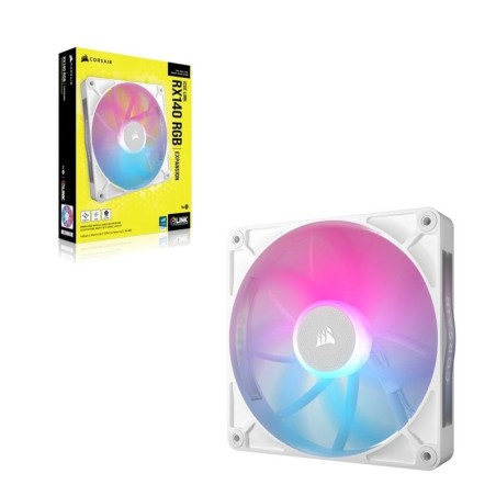 Corsair ventilador 140*140*25 rx140 rgb icue link blanco single