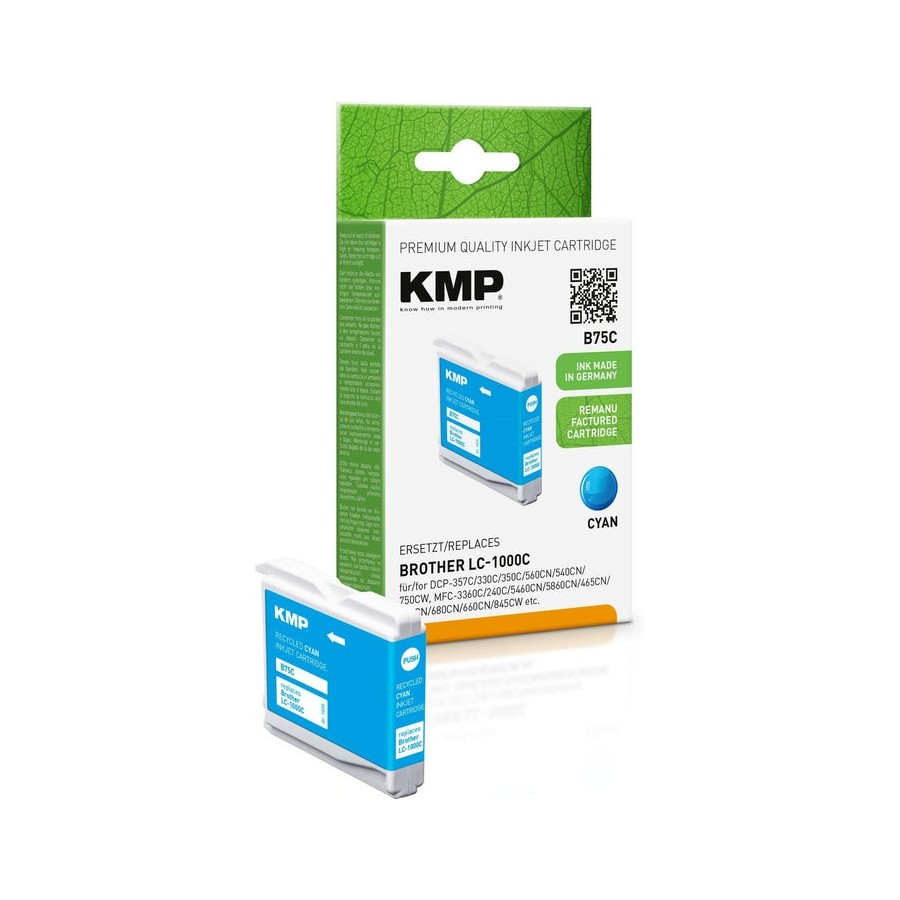 Kmp cartucho brother lc-1000c lc51c 400 s. cyan remanufactured